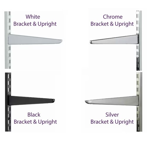 Twin slot shelving white black - shelving,