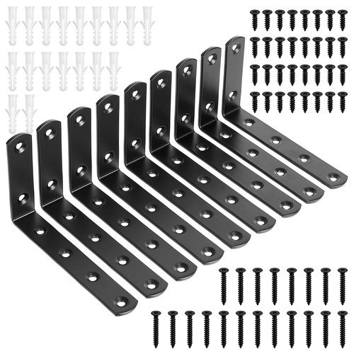 Pcs black shelf - black, brackets
