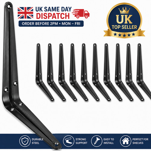 Metal shelf brackets - brackets, grey