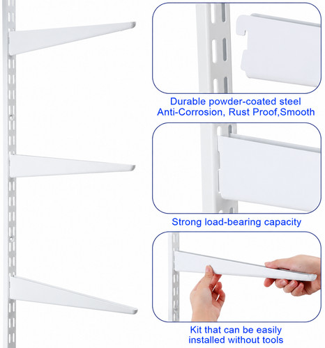 White twin slot shelving - slot,